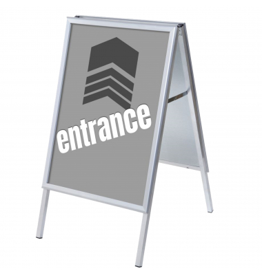 Kundenstopper Entrance ZPA1G32MEI263, Din A1, Din A1, mit Vordruck-Poster, silber