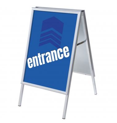 Kundenstopper Entrance ZPA1G32MEI267, Din A1, Din A1, mit Vordruck-Poster, silber