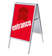 Kundenstopper Entrance ZPA1G32MEI271, Din A1, Din A1, mit Vordruck-Poster, silber