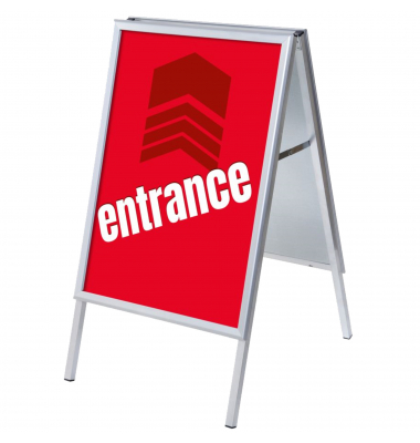 Kundenstopper Entrance ZPA1G32MEI271, Din A1, Din A1, mit Vordruck-Poster, silber