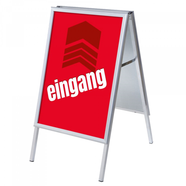 8596052146350 - Kundenstopper Eingang ZPA1G32MEI273 Din A1 Din A1 mit Vordruck-Poster silber 8596052146350 Showdown Displays