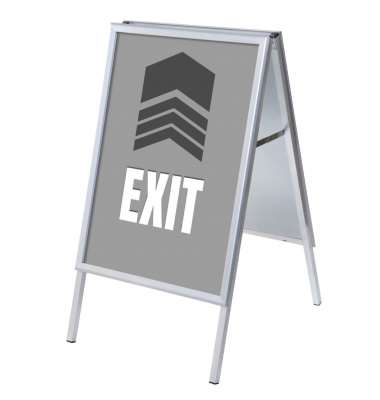 Kundenstopper Exit ZPA1G32MEI276, A1, Din A1, mit Vordruck-Poster, silber