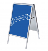 Kundenstopper Willkommen ZPA1G32MEI298, Din A1, Din A1, mit Vordruck-Poster, silber