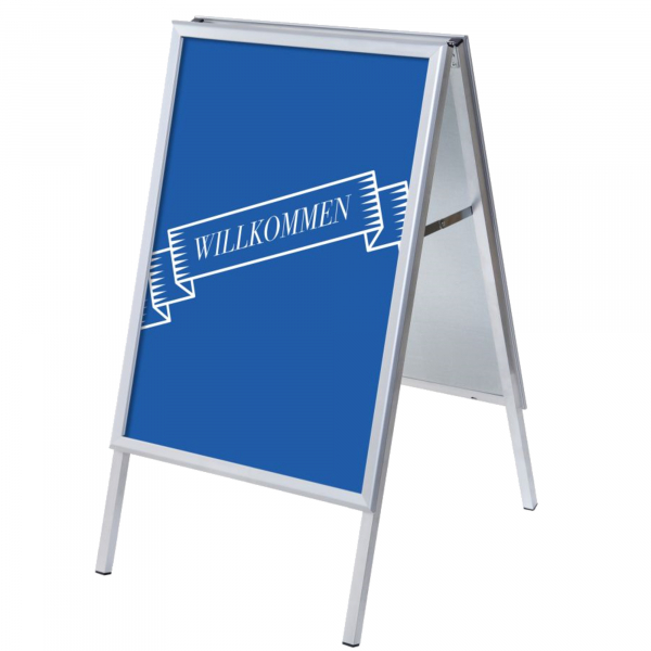 8596052146602 - Kundenstopper Willkommen ZPA1G32MEI298 Din A1 Din A1 mit Vordruck-Poster silber 8596052146602 Showdown Displays