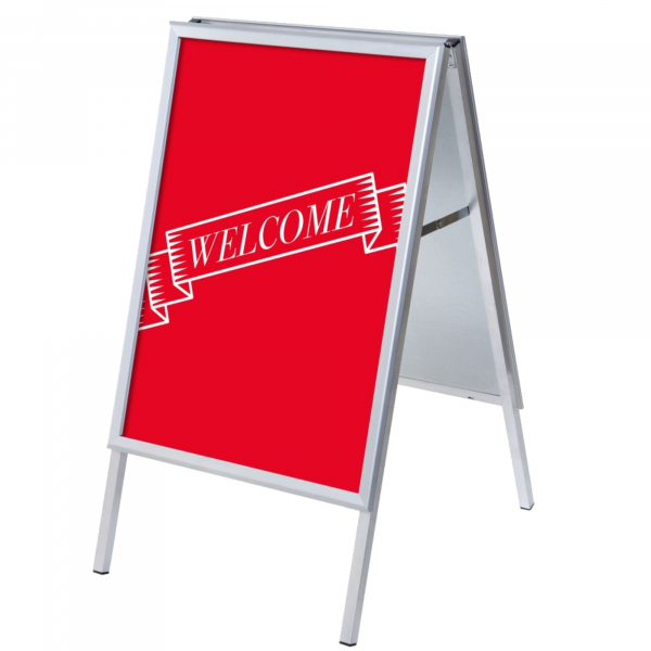 8596052146626 - Kundenstopper Welcome ZPA1G32MEI300 Din A1 Din A1 mit Vordruck-Poster silber 8596052146626 Showdown Displays