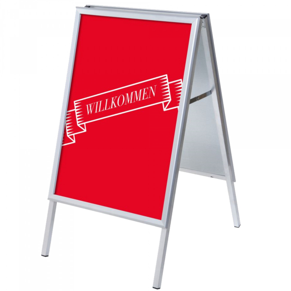 8596052146640 - Kundenstopper Willkommen ZPA1G32MEI302 Din A1 Din A1 mit Vordruck-Poster silber 8596052146640 Showdown Displays