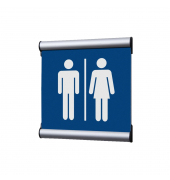 Showdown Türschild 15,5x15,5cm Damen/Herren bl