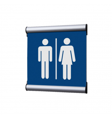 Showdown Türschild 15,5x15,5cm Damen/Herren bl