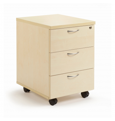 Rollcontainer 820201979, ahorn, 3 Schubladen, Holz, abschlie&szlig;bar