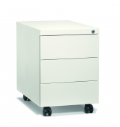 Rollcontainer 820201801 BASE L, wei&szlig;, 3 Schubladen, Stahl, pulverbeschichtet, abschlie&szlig;bar