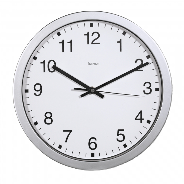 4047443517609 -  Wanduhr Mallorca 00185870 silber 30cm rund analog 4047443517609 Hama