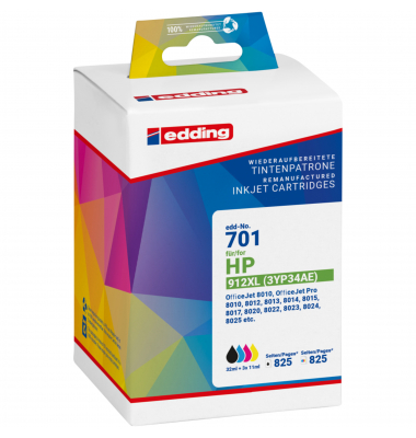 Druckerpatrone EDD-701 18-701 (HP EDD-701), schwarz/cyan/magenta/gelb, ca. 4 x 825 Seiten