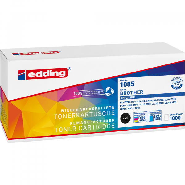 4057305068941 - Toner EDD-1085 18-1085 (Kompatibel mit Brother TN-243BK) schwarz ca 1000 Seiten 4057305068941 Edding