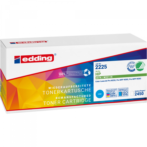 4057305069122 - Toner EDD-2225 18-2225 (kompatibel zu HP 207X) cyan ca 2450 Seiten 4057305069122 Edding