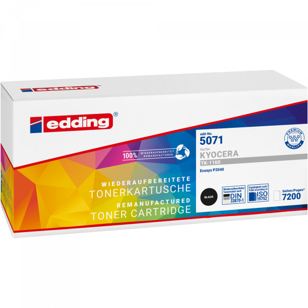 4057305069252 - Toner EDD-5071 18-5071 (kompatibel zu KYOCERA TK-1160K EDD-5071) schwarz ca 7200 Seiten 4057305069252 Edding