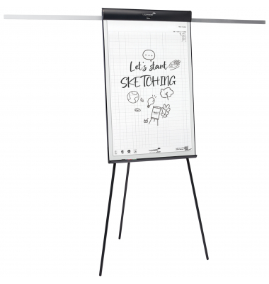 Flipchart SKETCH PRO, 7-152910, 68x105cm (BxH), wei&szlig;, ohne Rollen, mit 2 Seitenarmen