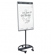 Flipchart SKETCH EASY round base, 7-153210, 105x68cm, wei&szlig;, mit Rollen