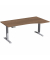 Schreibtisch Elevate Plus, elektrisch h&ouml;henverstellbar, 63-128cm (H), 180x100cm (BxT), Freiform, nussbaum / silber