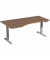 Schreibtisch Elevate Plus, elektrisch h&ouml;henverstellbar, 63-128cm (H), 180x100cm (BxT), Freiform, nussbaum / silber