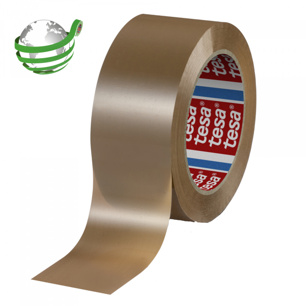 4063565292545 - tesa® 60418 PET-Packband 60 % Recyclinganteil 36 µm für manuelle & automatische Anwendung braun