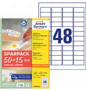 Etiketten L4736REV-65, weiß 45,7x21,2mm, rechteckig, 
