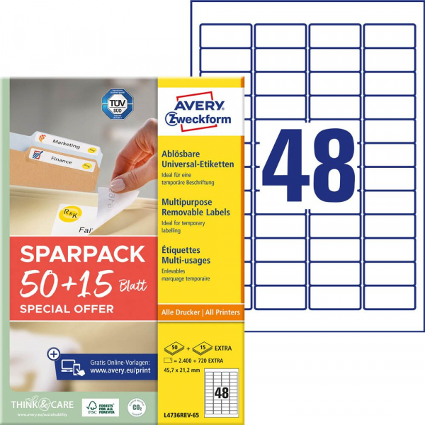 4004182347867 - Etiketten L4736REV-65 weiß 457x212mm rechteckig 4004182347867 65 Stück 4004182347867 - Etiketten L4736REV-65 weiß 457x212mm rechteckig 4004182347867 65 Stück