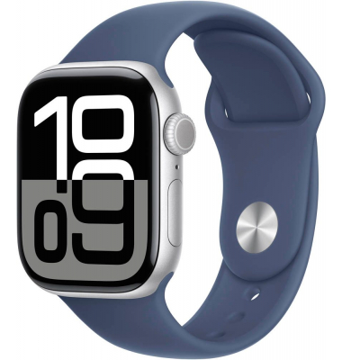 Watch Series 10 42 mm Aluminium (GPS+Cellular) Sportarmband ML  denim, silber