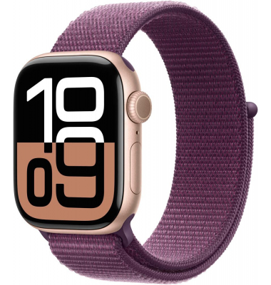 Watch Series 10 42 mm Aluminium (GPS+Cellular) Sport Loop  pflaume, roségold