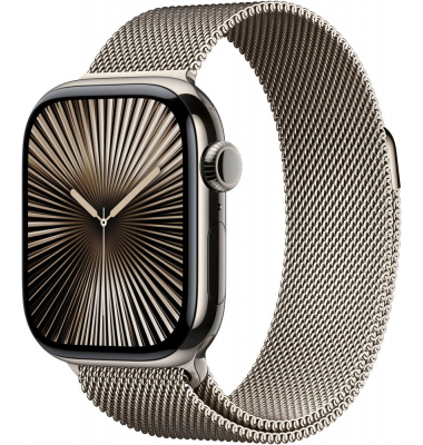 Watch Series 10 42 mm Titan (GPS+Cellular) Milanaise Armband SM  natur