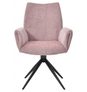 Besucherstuhl Easy Meet Chair FA, pastellpink / schwarz, mit Armlehnen, 4-Fuß-Sterngestell mit Kunststoffgleitern