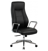 Chefsessel, HLC-2697L-1 Kunstleder schwarz, Gestell silber