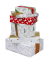 Geschenkpapier Blögg 092450, Renriere/Sterne, 50cm x 20m, rot/weiß