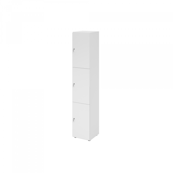 4032062312131 - Schließfachschrank Topas Line 6 Ordnerhöhen 3 Fächer Zylinderschloss B 400 x T 420 x H 2156 mm weiß weiß