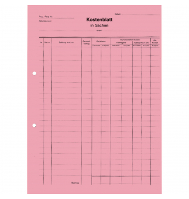 Kostenblatt K440 A4 rt 100St Kostenblatt K440 A4 rt 100St