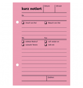 Kurznotiz H11 A6 hoch 100Bl rt