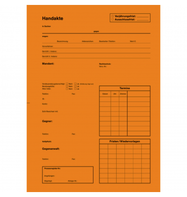 Handaktenbogen 7010214 Tauenkarton or 100St