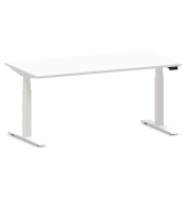 Schreibtisch eModel 2.0, elektrisch höhenverstellbar, 64-130cm (H), 180x100cm (BxT), rechteckig, weiß / weiß