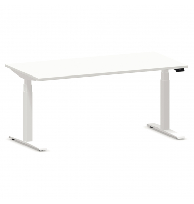 Schreibtisch eModel 2.0, elektrisch höhenverstellbar, 64-130cm (H), 180x100cm (BxT), rechteckig, weiß / weiß