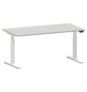 Schreibtisch eModel 2.0, elektrisch höhenverstellbar, 64-130cm (H), 180x100cm (BxT), rechteckig, platinum / weiß