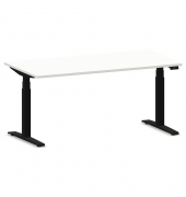 Schreibtisch eModel 2.0, elektrisch höhenverstellbar, 64-130cm (H), 180x100cm (BxT), rechteckig, weiß / jet schwarz
