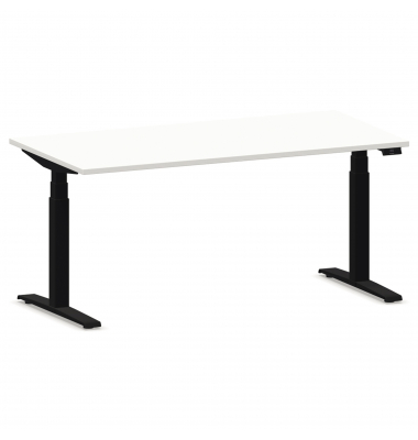 Schreibtisch eModel 2.0, elektrisch höhenverstellbar, 64-130cm (H), 180x100cm (BxT), rechteckig, weiß / jet schwarz