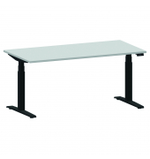 Schreibtisch eModel 2.0, elektrisch höhenverstellbar, 64-130cm (H), 180x100cm (BxT), rechteckig, platinum / jet schwarz