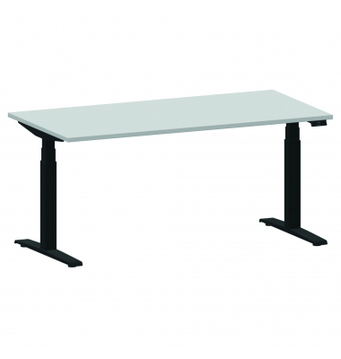 Schreibtisch eModel 2.0, elektrisch höhenverstellbar, 64-130cm (H), 180x100cm (BxT), rechteckig, platinum / jet schwarz