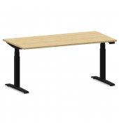 Schreibtisch eModel 2.0, elektrisch höhenverstellbar, 64-130cm (H), 180x100cm (BxT), rechteckig, buche / jet schwarz