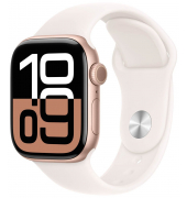 Watch Series 10 42 mm Aluminium (GPS) Sportarmband ML  blassrosa, roségold