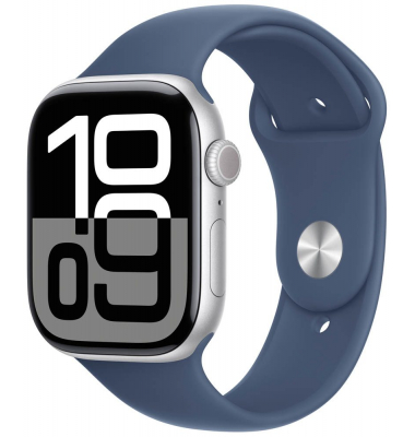 Watch Series 10 46 mm Aluminium (GPS) Sportarmband ML  denim, silber