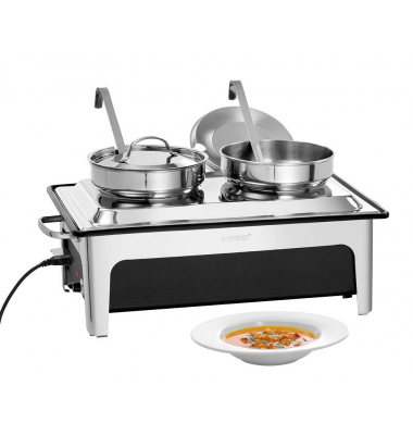 Suppenstation silber 2x 4 l 2200 W
