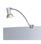 Halogen-Infosäulenlampe, silber, mit Tischklemme