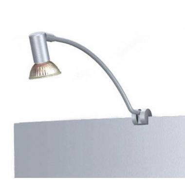 Halogen-Infosäulenlampe, silber, mit Tischklemme