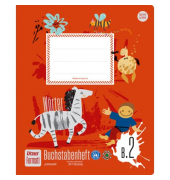 Buchstabenheft B2 060551065 URSUS Formati, Lineatur 6 / liniert, Quart, 80g, rot, 14 Blatt / 28 Seiten